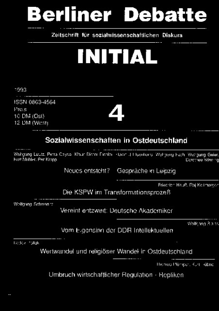 Coverbild von Sozialwissenschaften und Ostdeutschland
