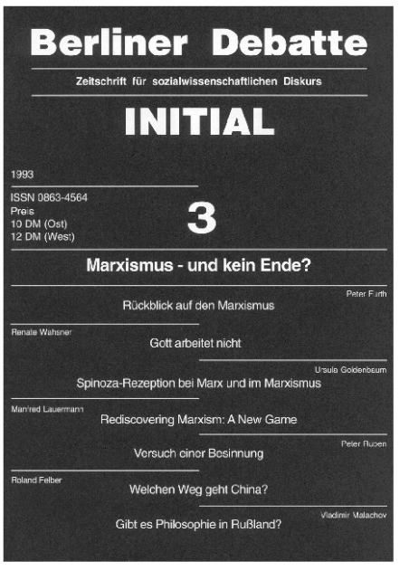 Cover von Marxismus - und keine Ende?