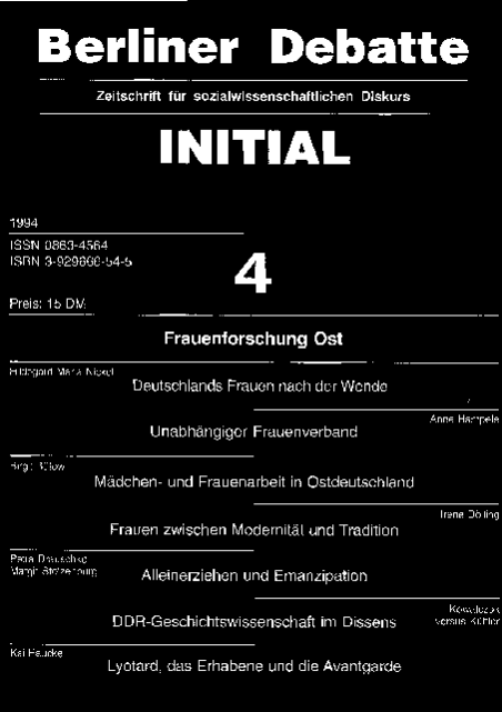 Cover von Frauenforschung Ost