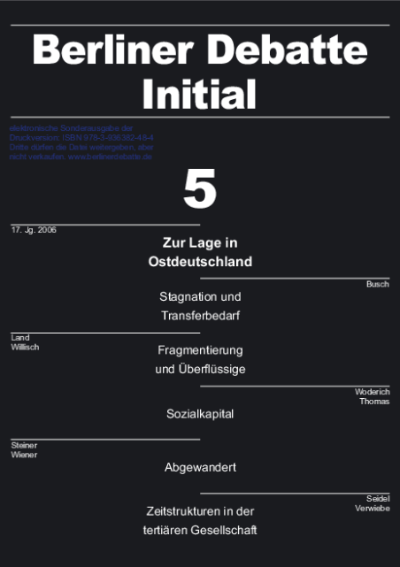 Coverbild von  Zur Lage in Ostdeutschland