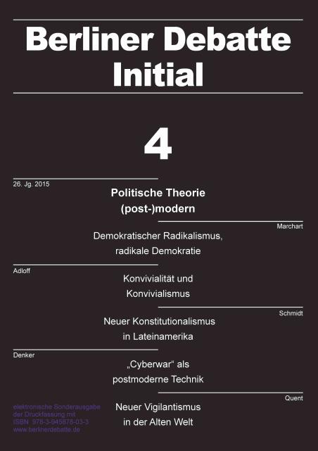 Cover von Politische Theorie (post-)modern. Eine Erkundung